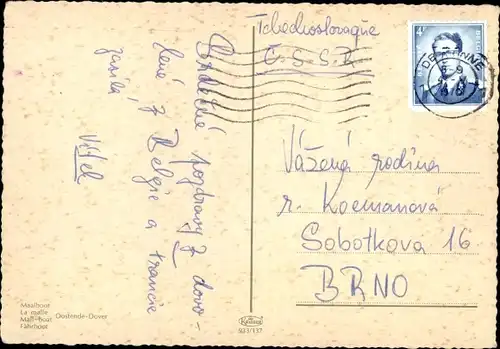 Ak Fähre, Belgische Fahne, Leuchtturm