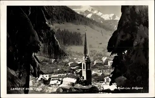 Ak Landeck in Tirol, Durchblick zum Ort, Kirche