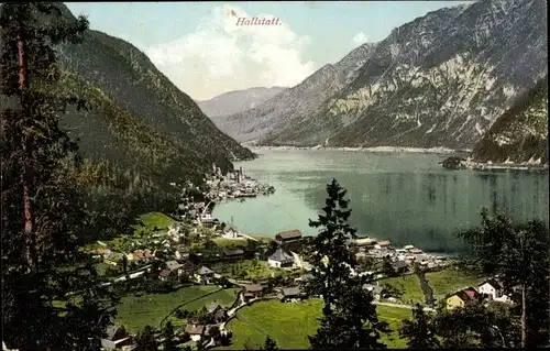 Ak Hallstatt im Salzkammergut Oberösterreich, Gesamtansicht