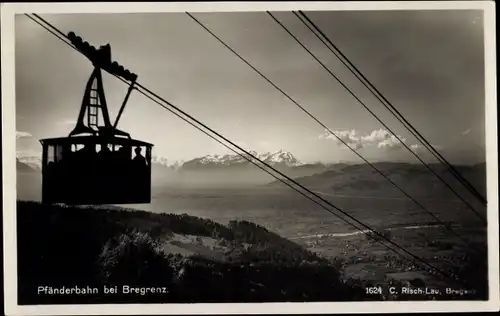 Ak Pfänderbahn bei Bregenz, Luftseilbahn in Fahrt, Panorama