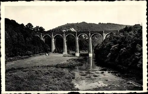 Ak Herbeumont Wallonien Luxemburg Belgien, Viadukt, Fluss