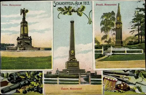 Ak Přestanov Priesten bei Kulm Region Aussig, Siegesdenkmäler