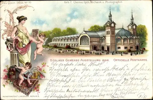 Litho Berlin Treptow, Gewerbeausstellung 1896, Gebäude für Chemie, Optik, Mechanik und Fotografie