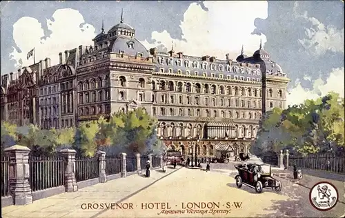 Künstler Ak London City England, Grosvenor Hotel, neben der Victoria Station