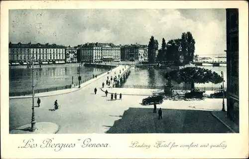 Ak Geneve Schweiz, Les Bergues, Leaving Hotel for comfort and quality