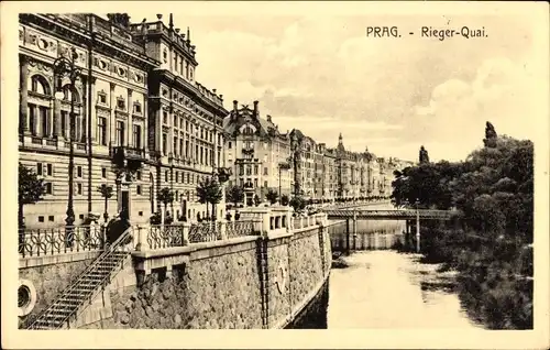 Ak Praha Prag Tschechien, Rieger-Quai