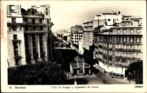 Ak Barcelona Katalonien Spanien, Calle de Aragón, Apeadero de Gracia