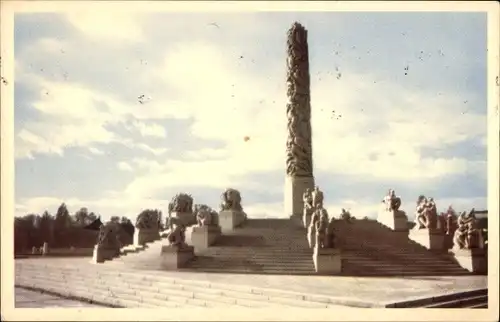 Ak Oslo Norwegen, Frogner Park, Monolitten Vigelandsanlegget, Vigeland's Monolith