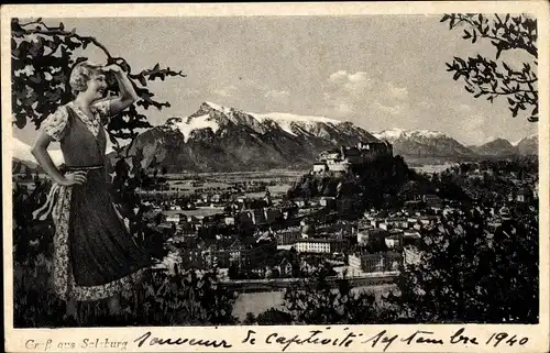 Ak Salzburg in Österreich, Festung Hohensalzburg, Panorama