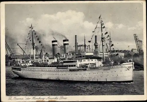 Ak Dampfer Oceana, Hamburg-Amerika-Linie, HAPAG, Hafen
