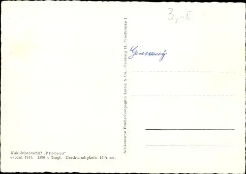 Ak Kühlfrachtschiff MS Proteus