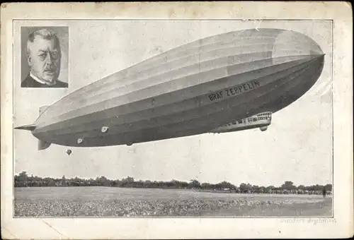 Ak Luftschiff  LZ 127 Graf Zeppelin, Portrait Eckener