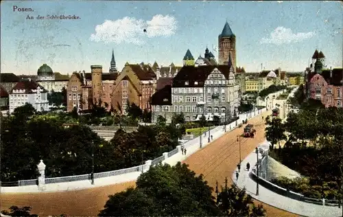 Ak Poznań Posen, Schlossbrücke