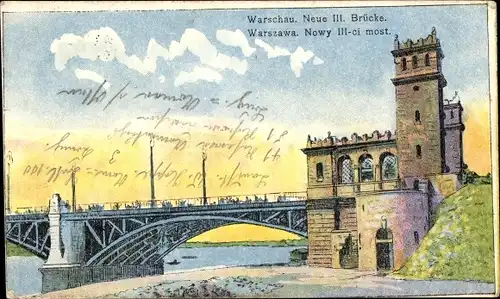 Ak Warszawa Warschau Polen, Neue III. Brücke