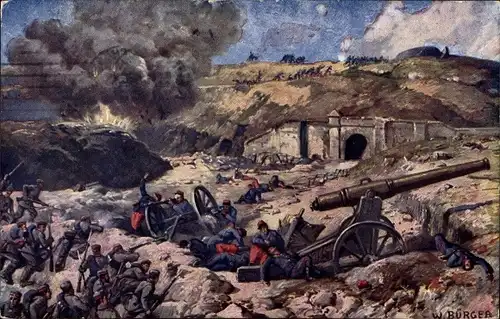 Künstler Ak Bürger, W., Fort Manonviller, erobert 1914 durch Armee des Generaloberst von Heeringen