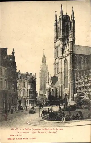 Ak Gent Gent Ostflandern, Belfried, St.-Bavon-Kathedrale