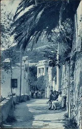 Ak Capri Neapel Campania, Straßenpartie