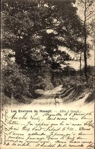 Ak Genck Flandern Limbourg, Allée