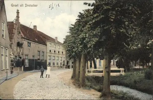 Ak Dreischor Zeeland, Straßenpartie