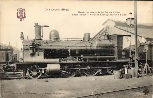 Ak Les Locomotives, gemischte Maschine der Staatsgesellschaft