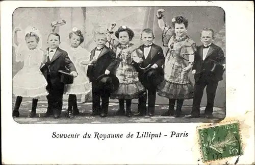 Ak Liliputaner, Gruppenbild, Paris