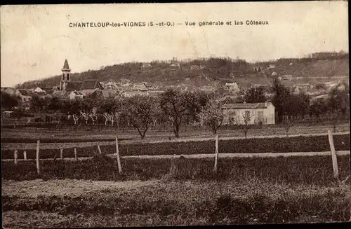 Ak Chanteloup les Vignes Yvelines, Vue generale et les Coteaux