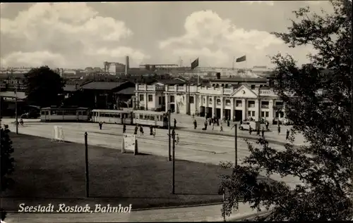 Ak Hansestadt Rostock, Bahnhof