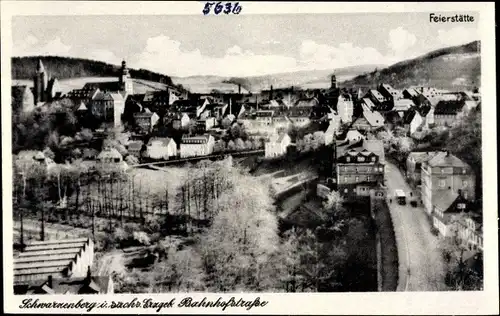 Ak Schwarzenberg im Erzgebirge Sachsen, Bahnhofstraße