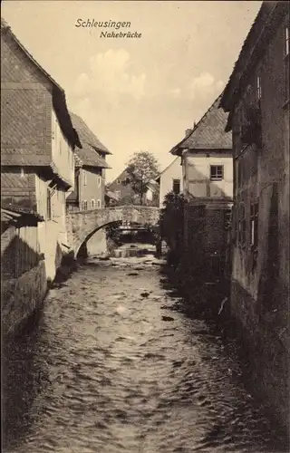 Ak Schleusingen in Thüringen, Nahebrücke