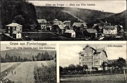 Ak Finsterbergen Friedrichroda im Thüringer Wald, Villa Hainfels, Totalansicht