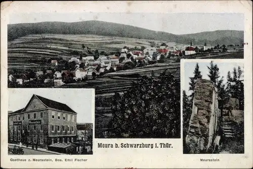 Ak Meura in Thüringen, Meurastein, Gasthaus, Totalansicht