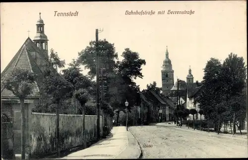 Ak Bad Tennstedt in Thüringen, Bahnhofstraße, Herrenstraße