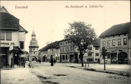 Ak Bad Tennstedt in Thüringen, Schuhmarkt, Osthöfer-Tor