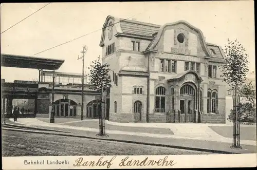 Ak Hamburg Bezirk Wandsbek Stadtteil Eilbek, Bahnhof Landwehr