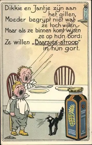 Künstler Ak Reklame, Sirupfabrik De Baarsjes, Amsterdam, weinende Kinder