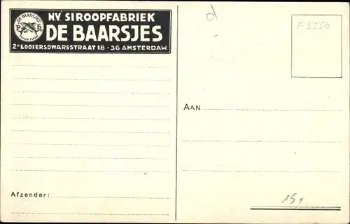 Künstler Ak Reklame, Sirupfabrik De Baarsjes, Amsterdam, weinende Kinder