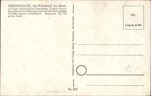 Ak Eberswalde im Kreis Barnim, Neue Kreuzstraße mit dem Holzforschungsinstitut