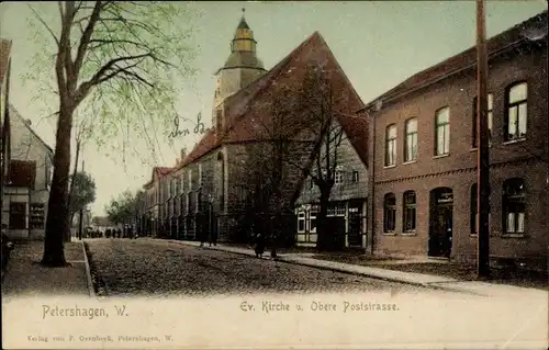 Ak Petershagen an der Weser, Evangelische Kirche, Obere Poststraße