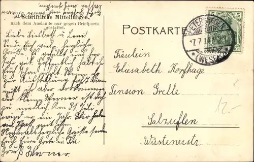 Ak Petershagen an der Weser, Evangelische Kirche, Obere Poststraße