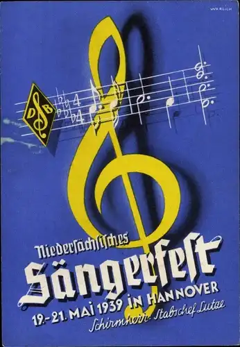 Ak Hannover in Niedersachsen, Niedersächsisches Sängerfest, 19.-21. Mai 1939