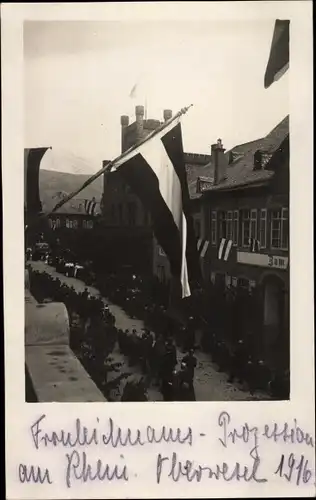 Foto Ak Oberwesel am Rhein, Fronleichnams-Prozession 1916