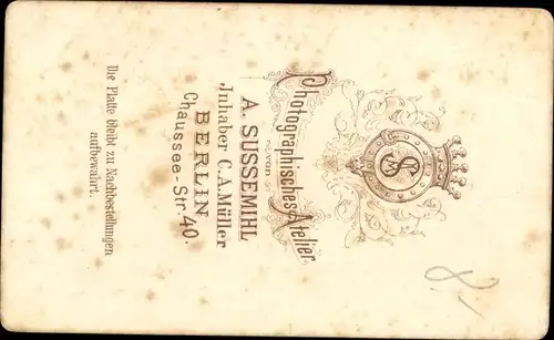 CdV Berlin, Deutscher Soldat in Uniform, Portrait