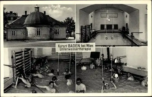 Ak Baden bei Wien in Niederösterreich, Unterwassertherapie, Schwimmbecken