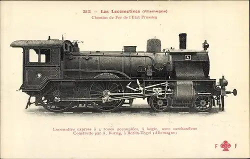 Ak Deutsche Eisenbahn, Lokomotive, Borsigwerke Berlin Tegel, Nr 4