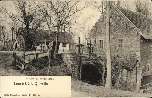 Ak Lennick St. Quentin Flämisch-Brabant, Moulin du Vyverseelen