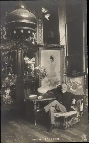 Ak Maler Edouard Toudouze, Portrait, Gemälde, Schrank