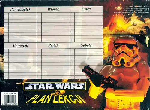 7 Stundenpläne Star Wars, unbeschrieben, diverse Größen und Ansichten