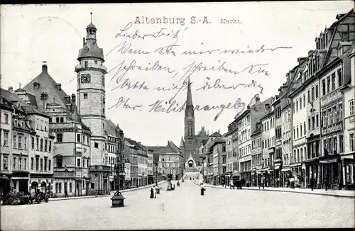 Ak Altenburg in Thüringen, Markt, Geschäfte