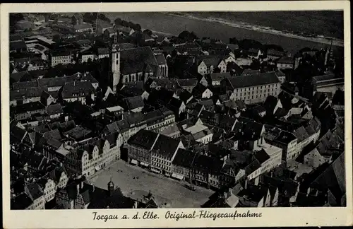 Ak Torgau an der Elbe, Fliegeraufnahme