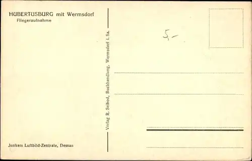 Ak Wermsdorf in Sachsen, Schloss Hubertusburg, Fliegeraufnahme